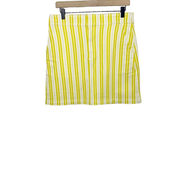 LOFT yellow white Striped Pocket Shift Skirt NWOT size 6 - Picture 7 of 7